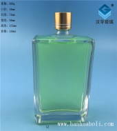 150ml精白料长方形扁玻璃小酒瓶