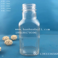 340ml方形饮料玻璃瓶