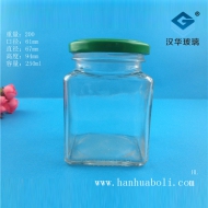250ml方形蜂蜜玻璃瓶